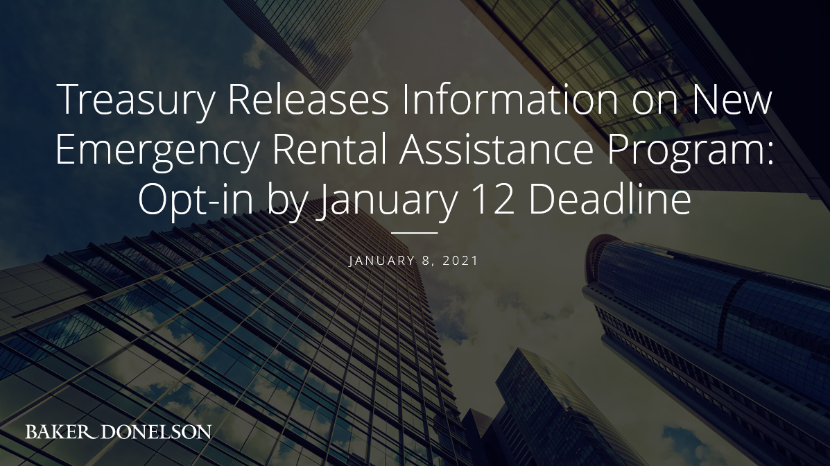 Treasury Releases Information on New Emergency Rental Assistance