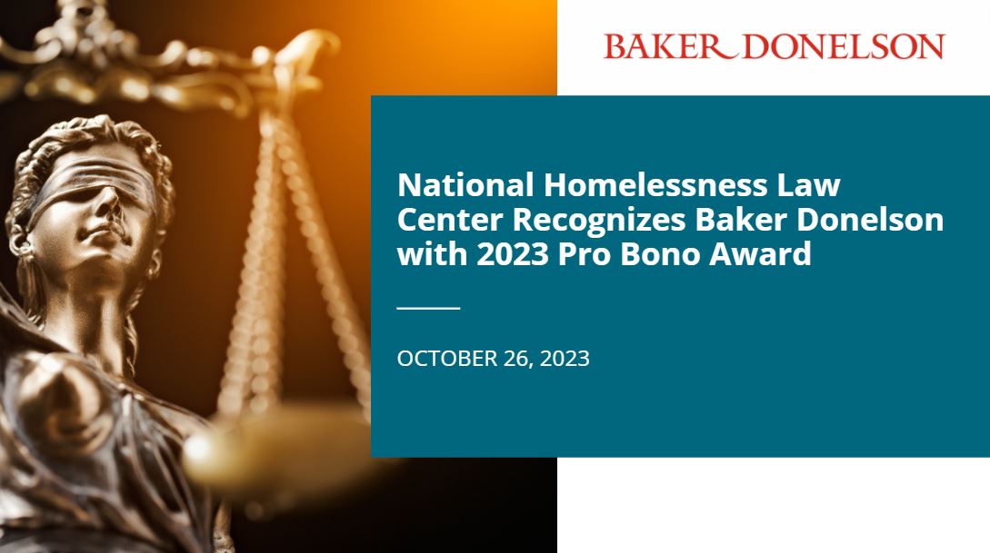 National Homelessness Law Center Recognizes Baker Donelson with 2023 ...